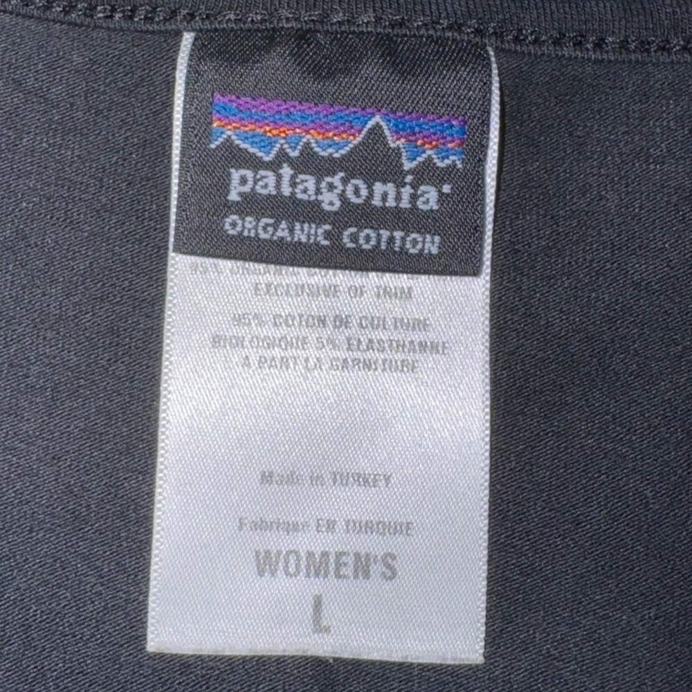 Patagonia Black‎ Organic Cotton Dress Womens Size L 3/4 Sleeve Midi - Picture 6 of 8